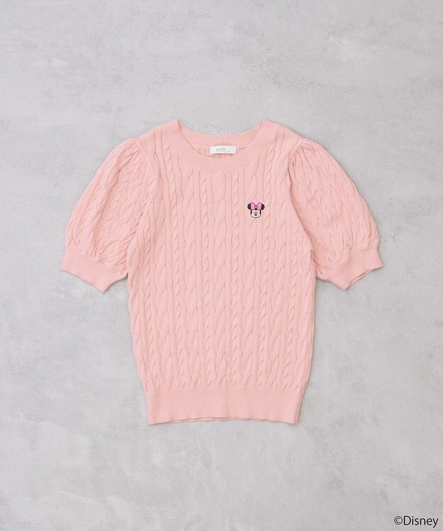 earth music&ecology Ｄｉｓｎｅｙ×Ｓｅｉｊｉ　Ｍａｔｓｕｍｏｔｏ刺繍ニット Pink