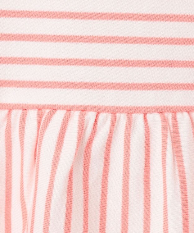 組曲 KIDS 【UVケア】【150-160㎝】マリンボーダー チュニック コーラル