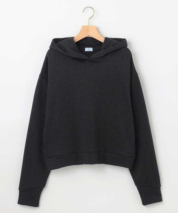 組曲 L 【WEB限定】シャイニーラメパーカー ブラック系