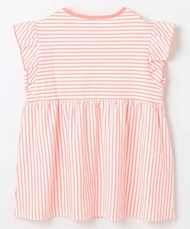 組曲 KIDS 【UVケア】【150-160㎝】マリンボーダー チュニック コーラル