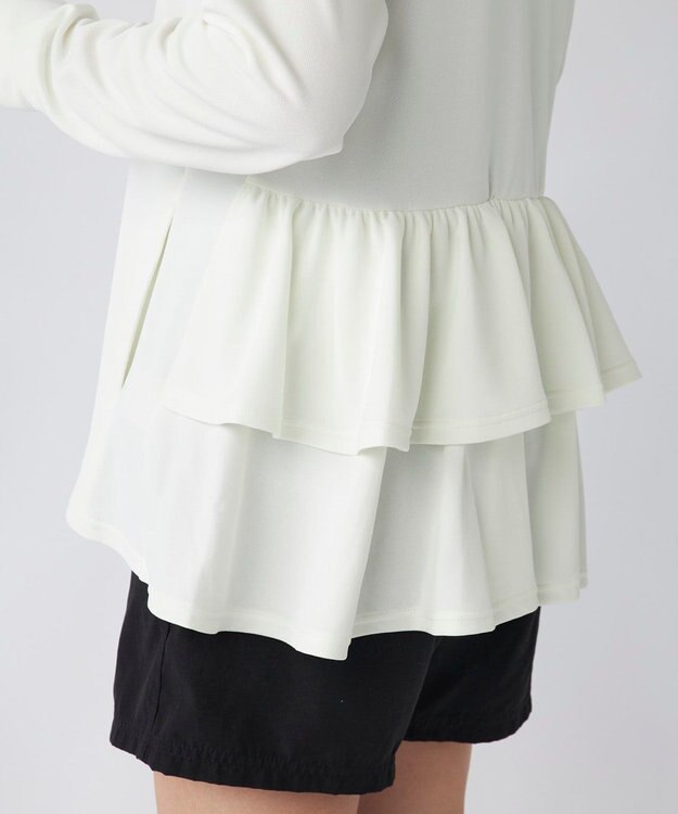 OP／FILA 【ocean pacific】フェイスガード付き バックフリル ラッシュガードパーカー オフホワイト