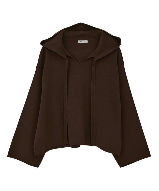 CRAFT STANDARD BOUTIQUE ハーフミラノニットフーディー＜ハンドウォッシャブル＞ Brown
