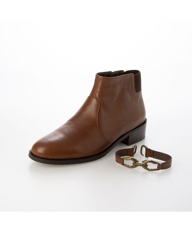 ing <ing>デザインショートブーツ ブラウン