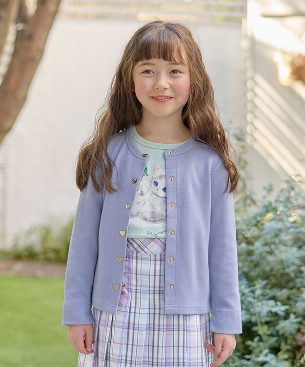 ANY KIDS スナップボタン フレンチ カーディガン サックスブルー