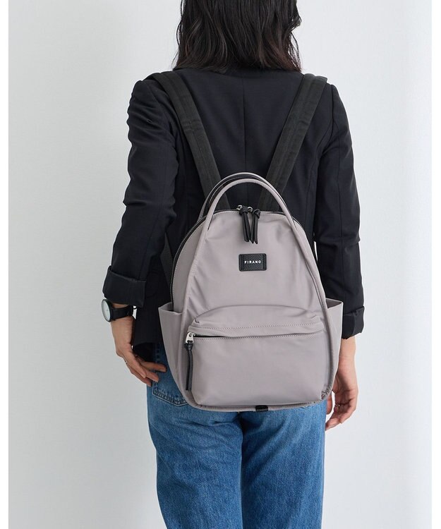 MioFIRANO はっ水軽量ナイロンオーバルハンドルリュック　FIRANO フィラノ GRAY