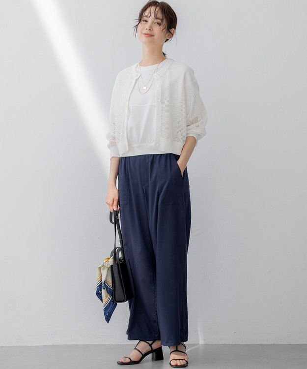 組曲 メッシュニット カーディガン アイボリー系