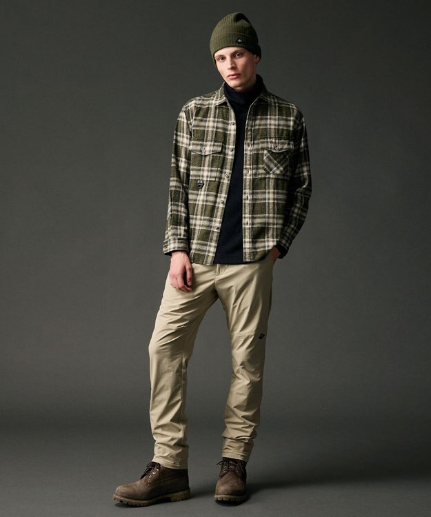 JOSEPH ABBOUD MOUNTAIN 【大人の山シャツ】メランジチェックシャツ ダークグリーン系4