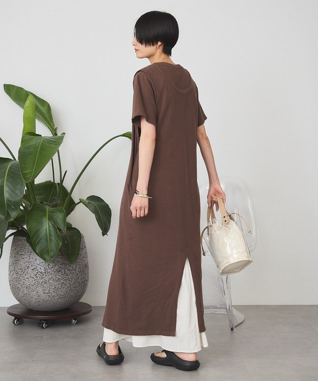 AMERICAN HOLIC 【2点セット】Tシャツ＋Uネックワンピース Brown