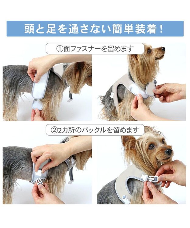 PET PARADISE リサとガスパール 保冷剤付き クール ハーネス 《シトラス柄》  Ｓ 小型犬 ベージュ