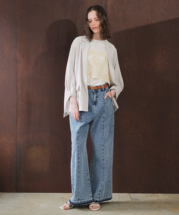 YECCA VECCA 【マシンウォッシャブル】シアージャケット Gray Beige