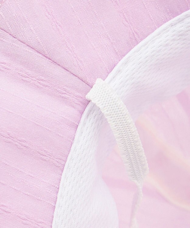 ANY KIDS リボン タレツキ キャップ ラベンダー×ギンガムチェック