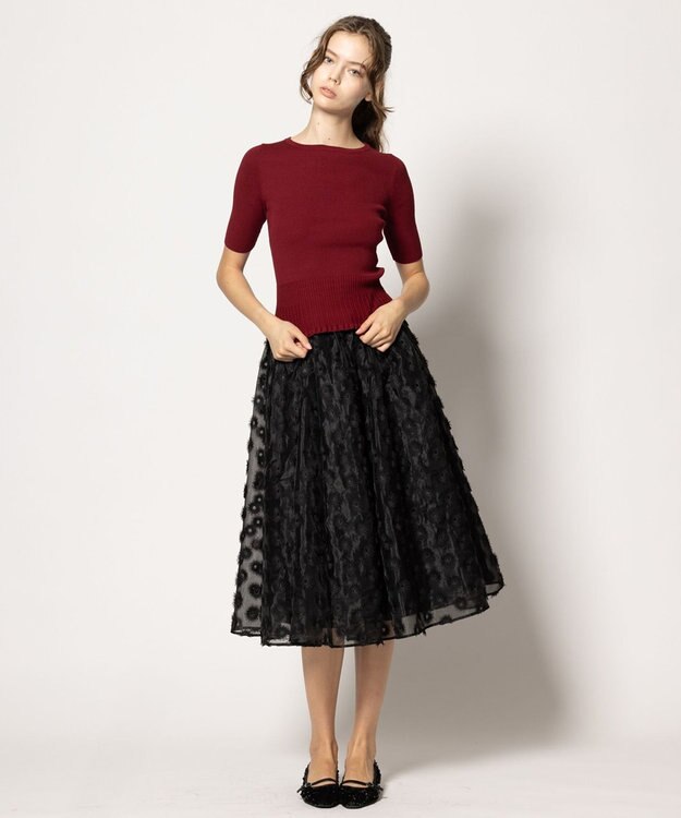 TOCCA 【消臭・洗える】FLOWER RONDO スカート ブラック系