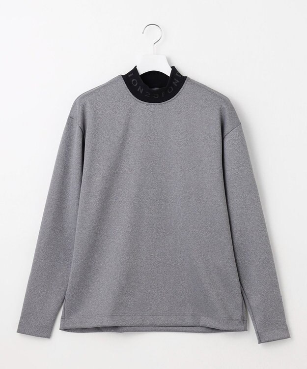 23区GOLF 【23Fondation/MEN】【吸水速乾・UVケア】バイカラー 長袖モックネックシャツ ライトグレー系