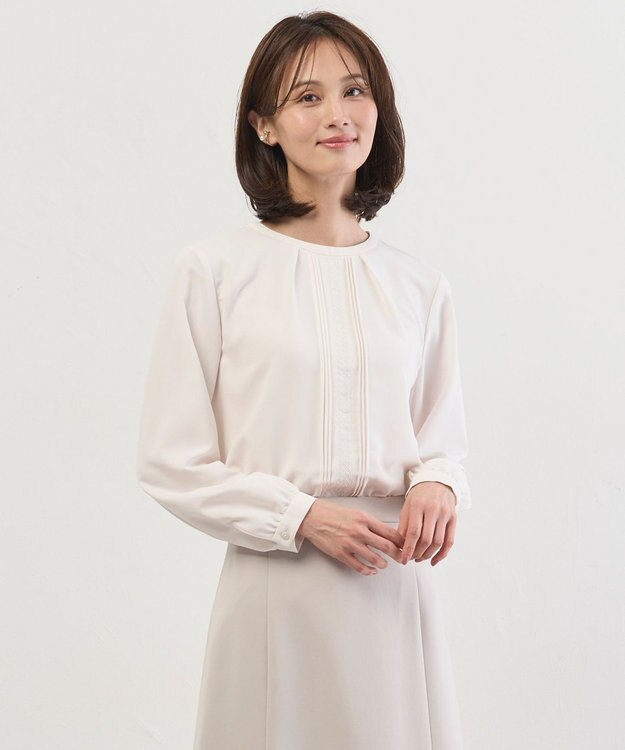 J.PRESS LADIES S ヌーディスバックサテン ブラウス アイボリー系