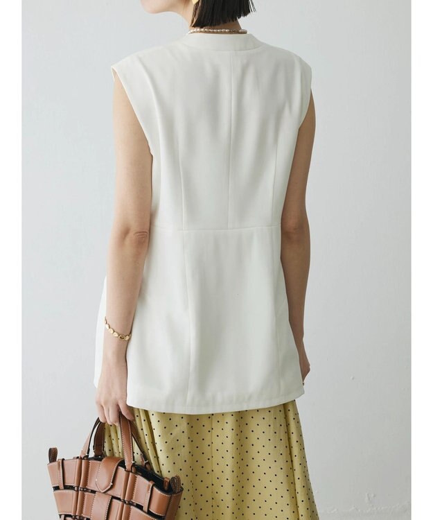 Green Parks AnriettMusee ネック切替デザインベスト Off White