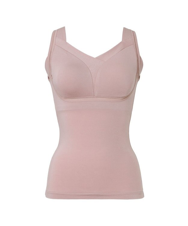 BRADELIS New York 【Yukine inc. 】ゆきねえとろりソフトシルク混ブラキャミ24 とろけるような肌触りで程よく補正 ローズベージュ