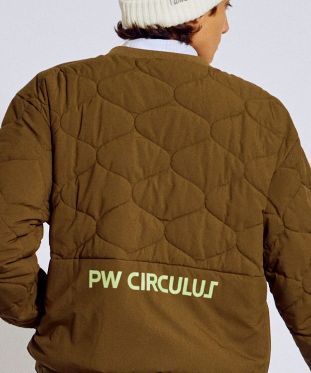 PW CIRCULUS 【撥水加工 / ストレッチ】【MEN】キルティング中綿プルオーバー ゴルフ カーキ系