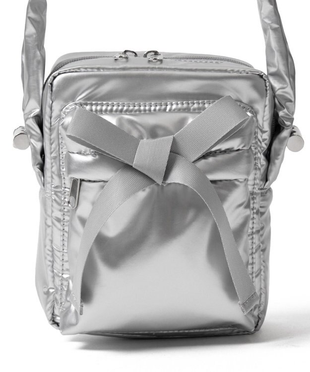 WEGO リボンギャザーミニショルダー シルバー