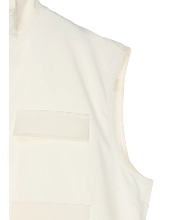 earth music&ecology ミリタリースタンドカラーベスト Off White