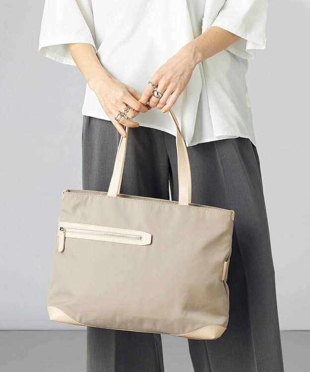 Y'SACCS アシメファスナーポケットトート ベージュ