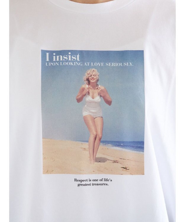 Te chichi マリリンモンロービーチフォトTシャツ オフホワイト