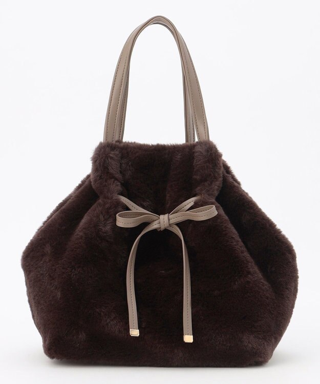 ANY SIS 【2WAY】フェイクファーリボン バッグ ブラウン