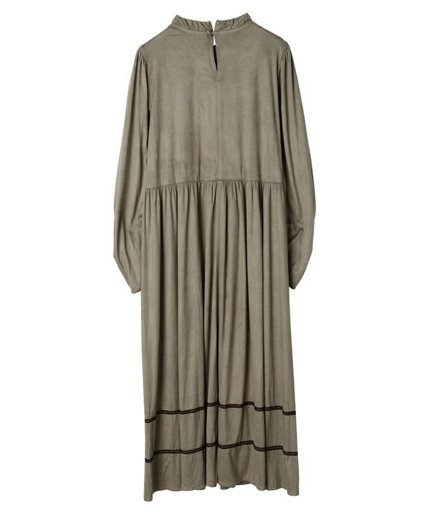 Green Parks ■ＥＳＣＡＲ　スエード調ギャザーキリカエワンピース Mocha