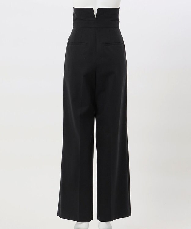 23区 【エステータ】コットンダブルクロス マーベルト ワイドパンツ ブラック系