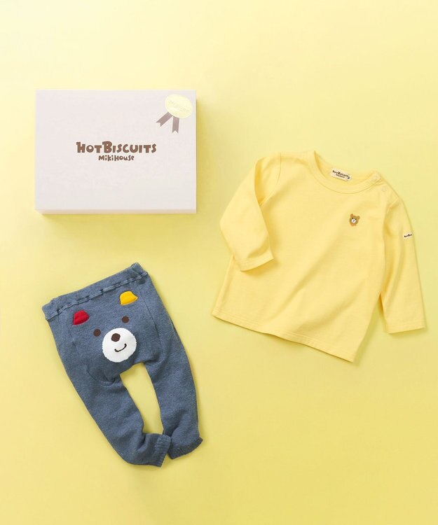 MIKI HOUSE HOT BISCUITS 長袖Tシャツ＆スパッツギフトセット【BOX付き】 コーン