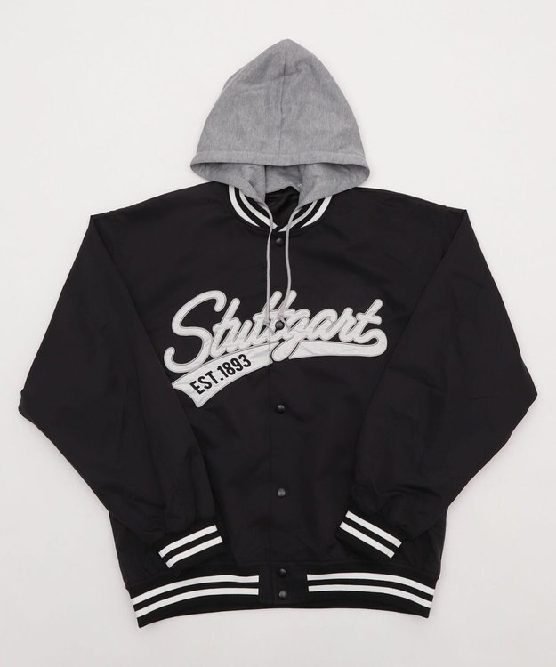 WEGO 【ユニセックス着用ITEM】2WAYフードワッペンスタジャン ブラック