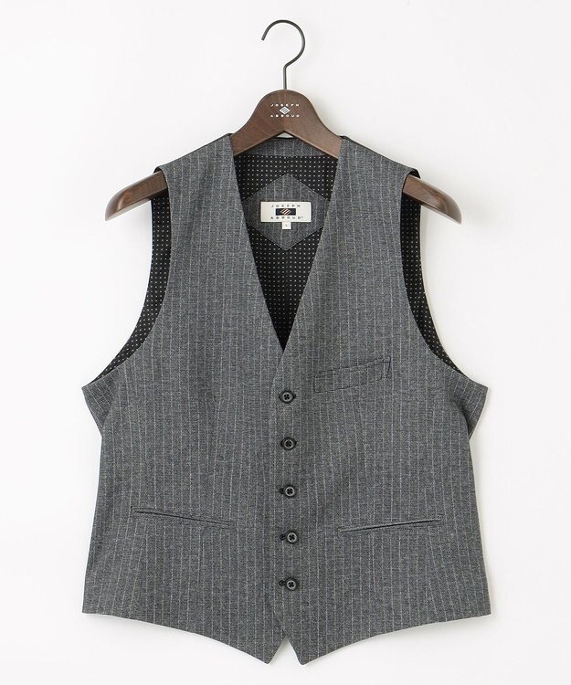 JOSEPH ABBOUD 【ストレッチ/多機能レジャーベスト】エアロムリネコンフォートジャージ ベスト グレー系1