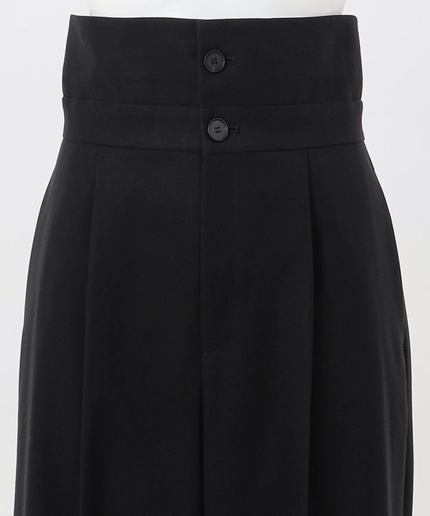 23区 【エステータ】コットンダブルクロス マーベルト ワイドパンツ ブラック系