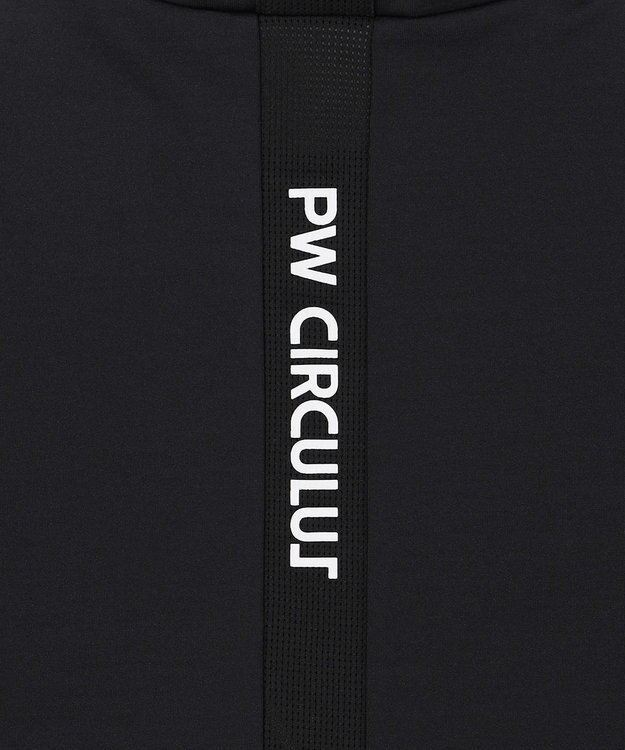 PW CIRCULUS 【WOMEN】メッシュコンビ モックネックT ゴルフウェア レディース ブラック系
