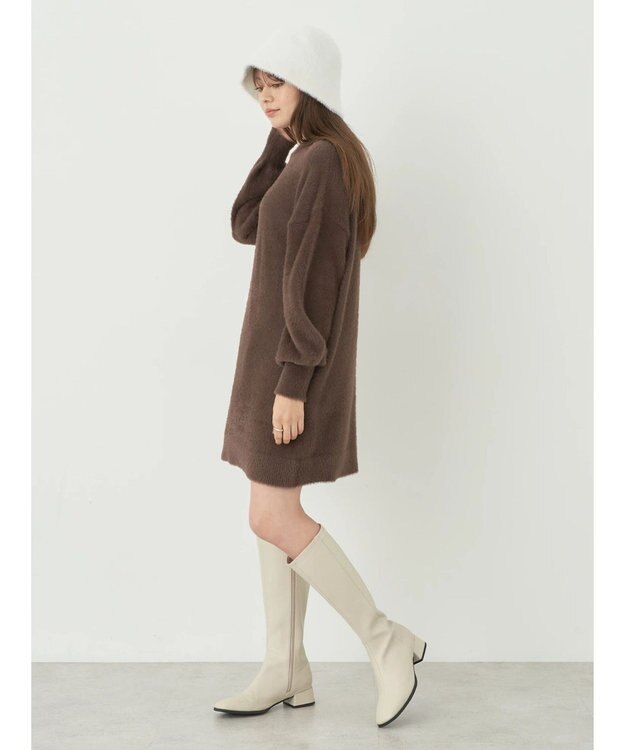earth music&ecology ミニシャギーチュニック Brown