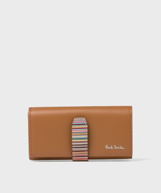 Paul Smith シグネチャーストライプタブ  キーケース ブラウン