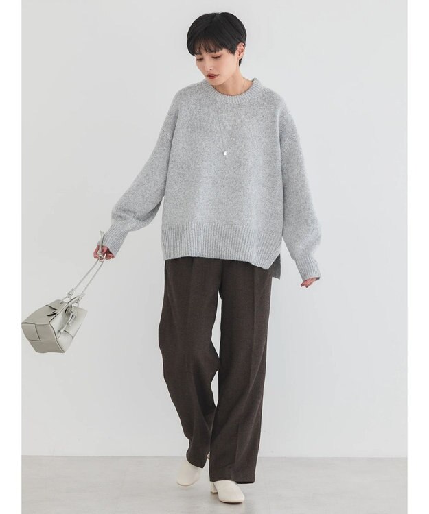 AMERICAN HOLIC サイドスリット袖ボリュームニットプルオーバー Light Gray Mixture