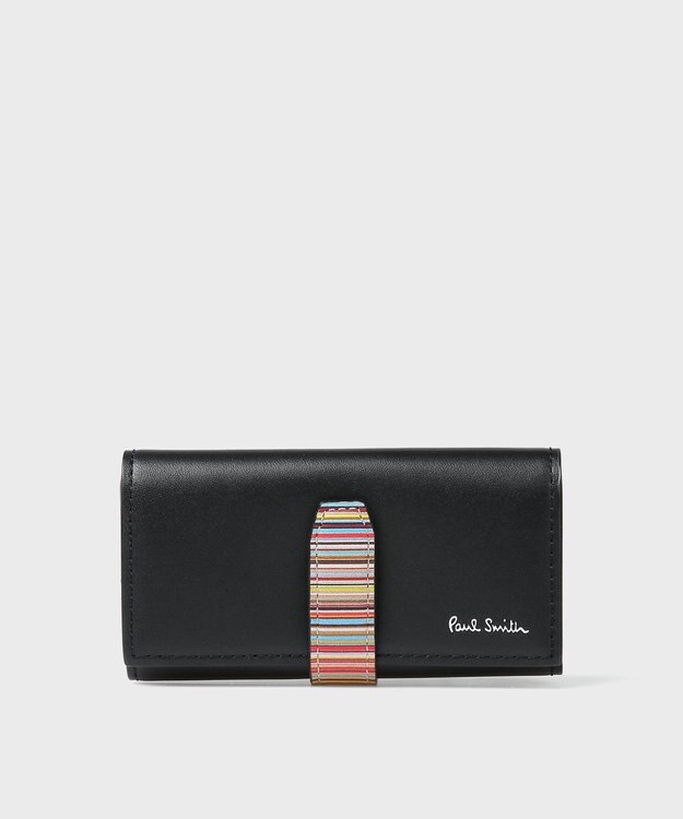 Paul Smith シグネチャーストライプタブ  キーケース ブラック