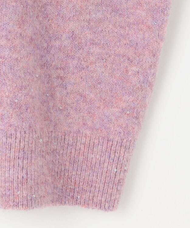 組曲 【人気商品再入荷！】スパンコールヤーン ニットカーディガン ピンク系