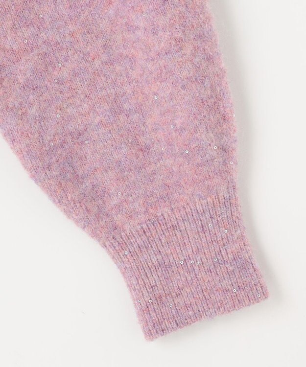 組曲 【人気商品再入荷！】スパンコールヤーン ニットカーディガン ピンク系