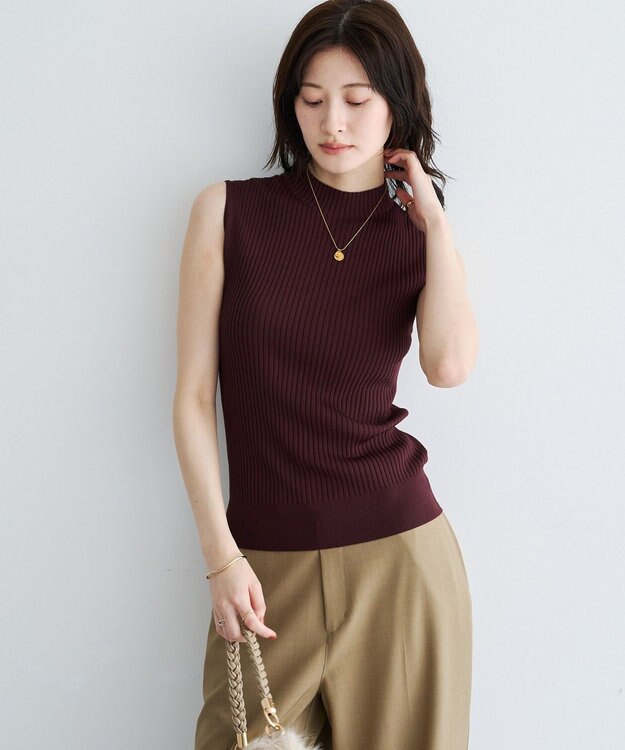 YECCA VECCA ハイネックノースリーブニット Brown