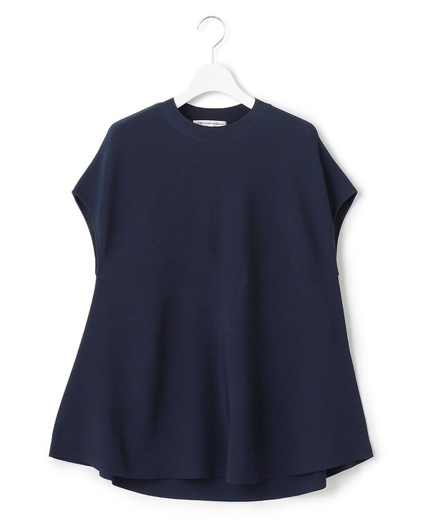 23区 【洗える】レーヨンポリエステルストレッチ フレア ニット ネイビー系