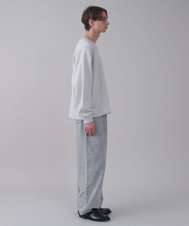 WEGO 【ユニセックス着用ITEM】ショートドロストワンポイント刺繍プルオーバー 杢グレー