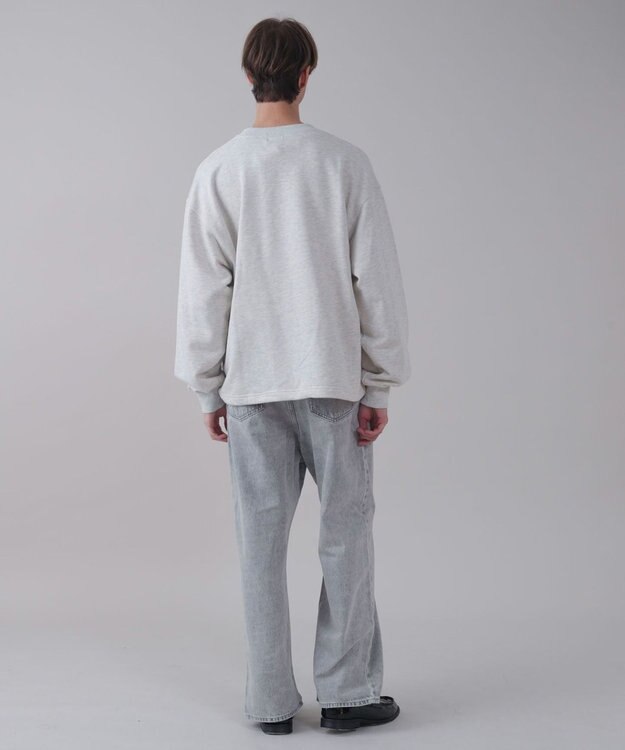 WEGO 【ユニセックス着用ITEM】ショートドロストワンポイント刺繍プルオーバー 杢グレー