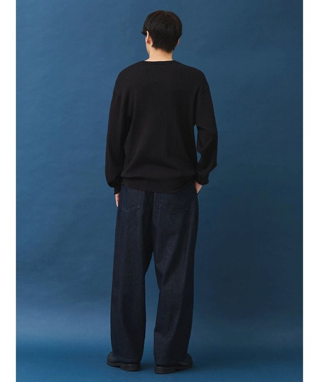 CRAFT STANDARD BOUTIQUE ワイドリブクルーネックニットプルオーバー Black