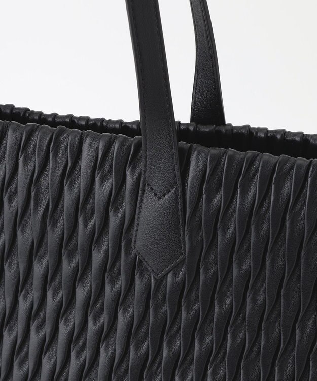 LA BAGAGERIE ランダムプリーツトートバッグ ブラック