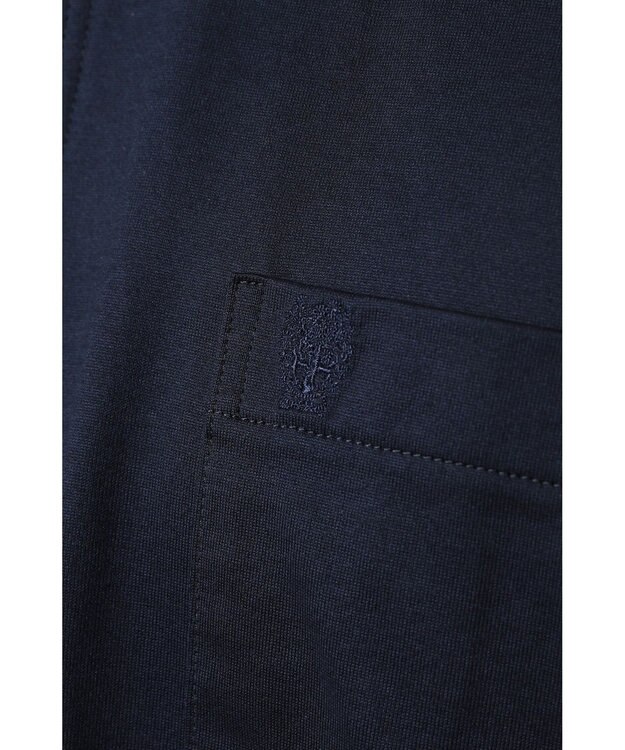 DAKS チェックプラケット ジップアップポロ ネイビー