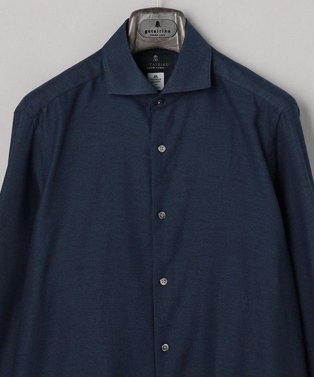 GOTAIRIKU GOLD LABEL/WEB&一部店舗限定【Thomas Mason】コットンカシミヤ フラノシャツ ネイビー系