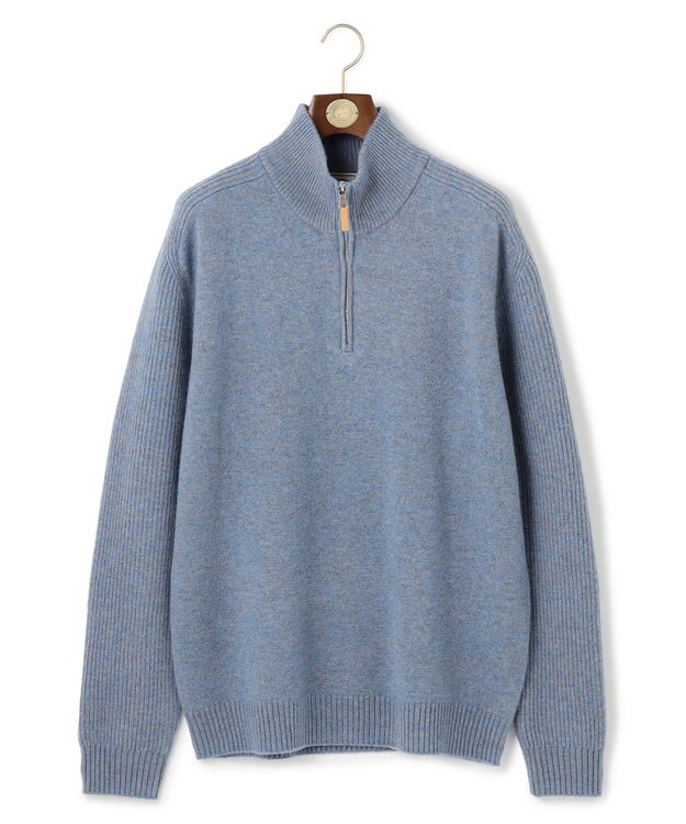J.PRESS MEN 【KING SIZE】【Cash Lamb’s Wool】ハーフジップニット ブルー系