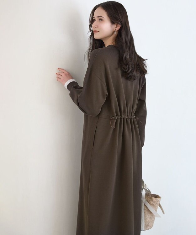 23区 L 【SLOW/一部店舗限定】ハイゲージテリー ハーフジップ ワンピース ダークブラウン系