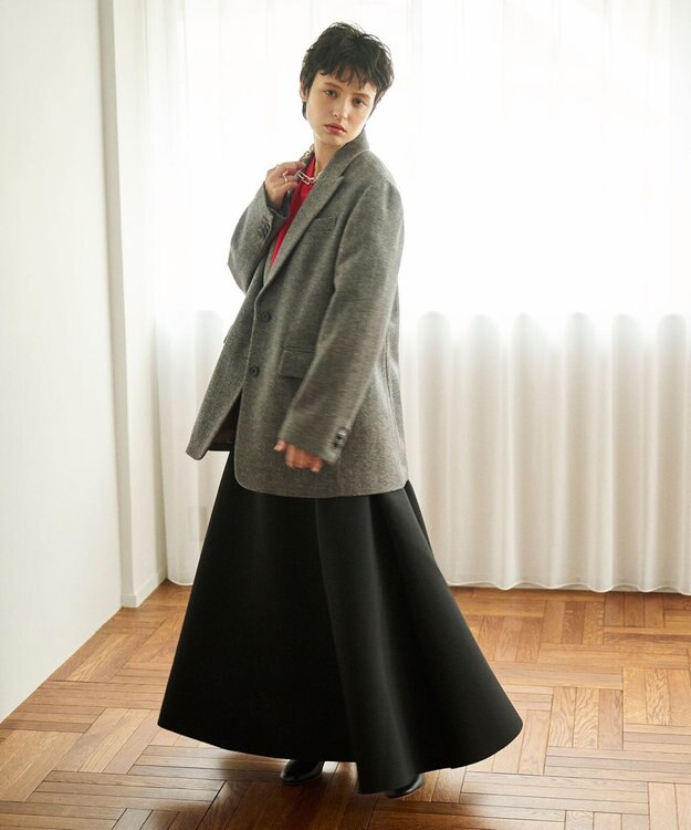 #Newans ウールテーラードジャケットコート グレー